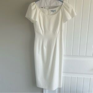 Antonio Melani ivory/cream/off white flounce sleeve dress